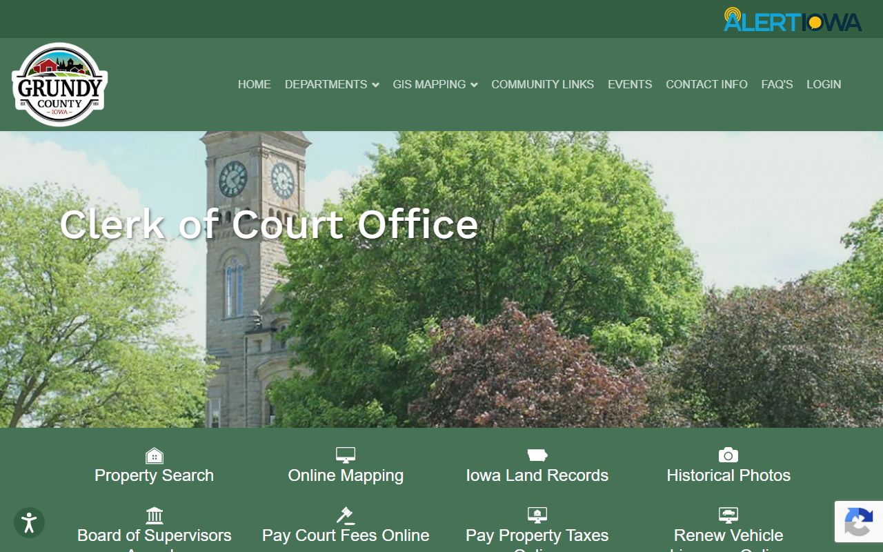 Grundy County Clerk of Court contact page for court records after arrest