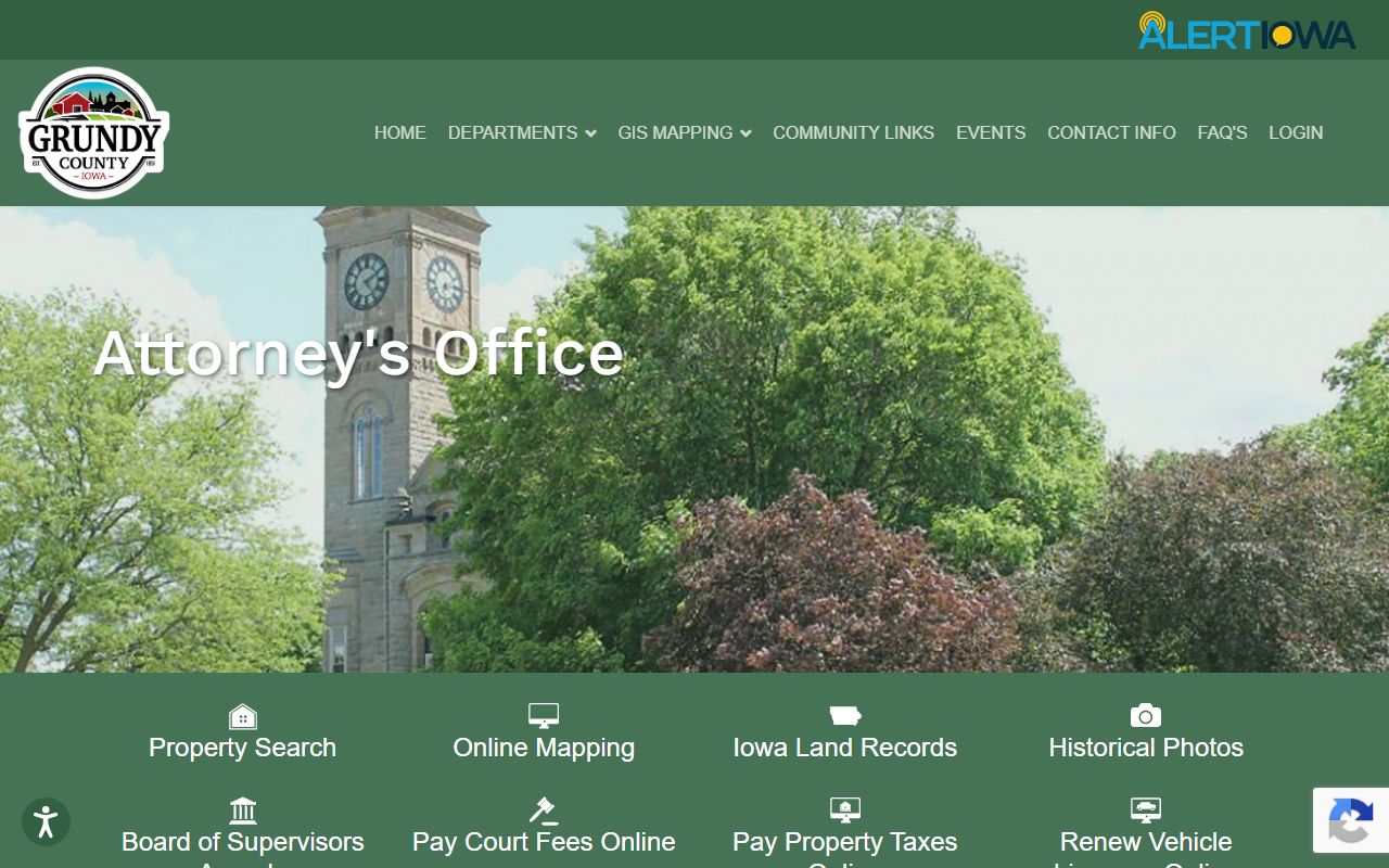 Grundy County Attorney page for filed charges after a jail arrest